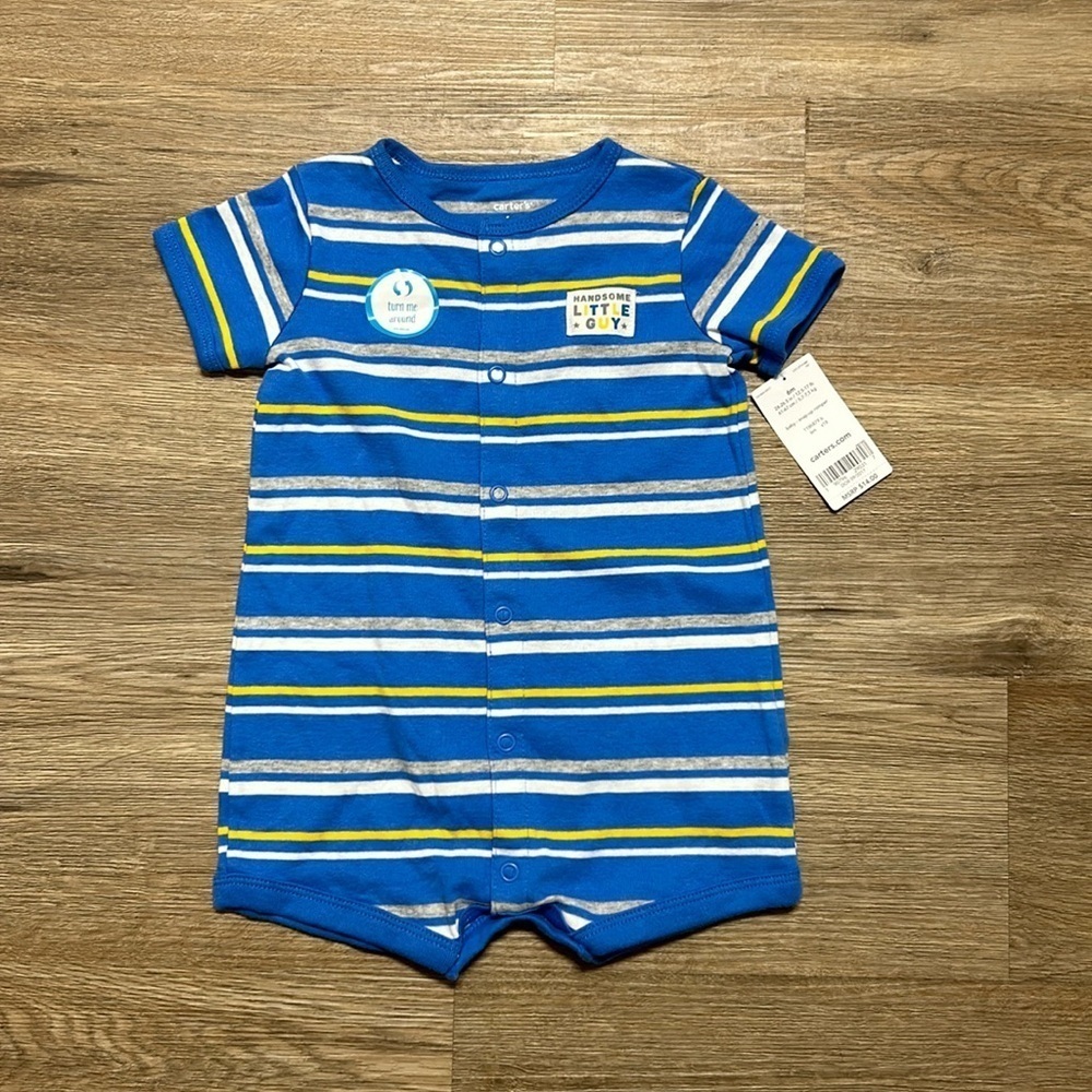 CARTERS Striped Puppy Romper